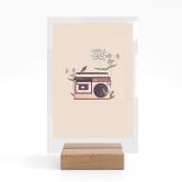 Tischaufsteller Retro Radio floral - Frida Floral Studio 