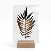 Tischaufsteller Kubistika - Blatt in Gold 