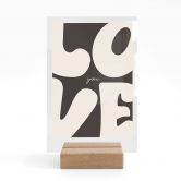 Tischaufsteller Love you Retro Letters 