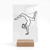 Tischaufsteller Yoga - Handstand - Line Art 