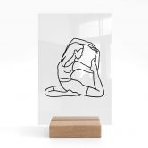 Bordskærm Yoga - Kongedue - Line Art 