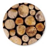 Tischplatte aus Glas - Wood Slices - Rund 