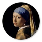Tischplatte aus Glas - Vermeer - Das Mädchen mit dem Perlenohrgehänge - Rund 