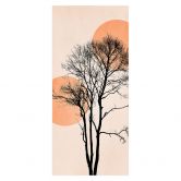 Türfolie Sonne und Mond in Orange - Kubistika - Selbstklebende Türdeko 
