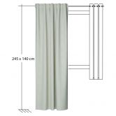 Homing Samtvorhang mit verdeckten Schlaufen Velia ecru -  2,45 x 1,4 m 