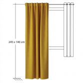Homing Samtvorhang mit verdeckten Schlaufen Velia safran -  2,45 x 1,4 m 