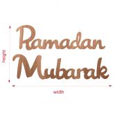 Décoration en bois placage acajou Ramadan Mubarak 