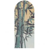 Wandtattoo Rundbogen Bambus beige-hellblau 