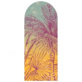 Wandtattoo Rundbogen Palmen Dschungel Hellblau-Orange 