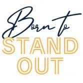 Wandtattoo Spruch - Born to stand out blau-orange 