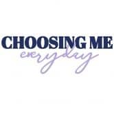 Sticker mural Proverbe - Choosing me everyday bleu-floral 