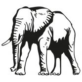 Muursticker Olifanten Silhouet 