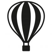 Wandtattoo Heißluftballon mit senkrechten Linien 