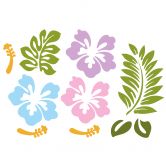 Wandtattoo Hibiskusblüten - Pastell 