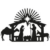 Wandtattoo Weihnachten - Krippe Heilige Familie 