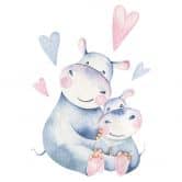 Muursticker Kvilis - Mother Hippo 