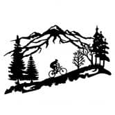 Wallsticker Mountainbike i bjergene 