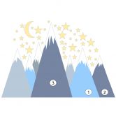 Muursticker Set Nacht in de Bergen (48-delig) 