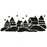 Wandtattoo Winter - Weihnachtliche Landschaft 