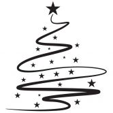 Wandtattoo Weihnachtsbaum Line Art 