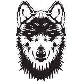 Wandtattoo Wolfskopf 