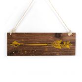 Holzschild Pfeil Gelb 