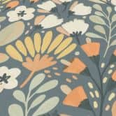 Vliesbehang, behang met bloemmotief La Terrasse blauw 