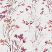 Tapete Vlies mit zarten Wiesenblumen in Rosa Weiß als florale Naturtapete 