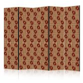 Paravent, Raumteiler freistehend, Trennwand - Predatory Features - Red Abstract Shapes Inspired by  