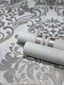 Vliestapete mit ornamentalem Damask-Motiv Grau Ornamental  