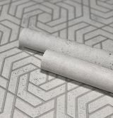 vliesbehang in 3D look grijs grafisch  