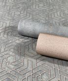 Non-woven tapet med 3D-look i grå grafik  