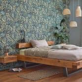 Vliestapete mit strukturiertem Blattmotiv grün Floral 
