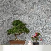 Vliestapete mit strukturiertem Blattmotiv weiß Floral 