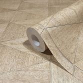 Vliestapete mit geometrischem Muster, Dreiecken braun, beige Grafisch 