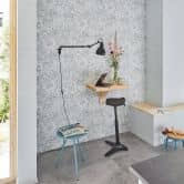 Vliestapete mit stark strukturiertem Blattmotiv blau Floral 