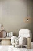 Vliestapete mit textilem Uni beige Struktur 