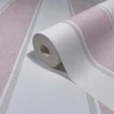 Non-woven wallpaper block stripes, stripes stripes classic matt in white  