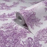 Non-woven wallpaper landscape, people graphic classic matt in gray  