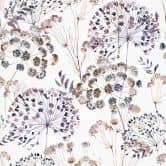 Non-woven wallpaper flowers, leaves floral nature matt in gray  