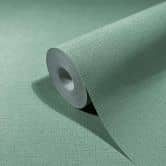 Non-woven wallpaper textured plain modern in green  