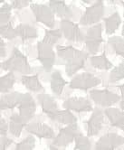 Vliestapete 3D, Blätter Floral Natur matt in Grau Weiß 