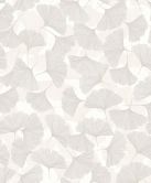 Vliestapete 3D, Blätter Floral Natur matt in Grau Beige 