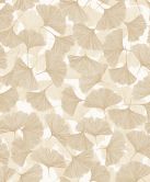 Vliestapete 3D, Blätter Floral Natur matt in Beige 