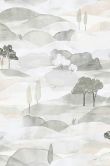 Vliestapete Landschaft Grafisch Natur matt in Grau Weiß 