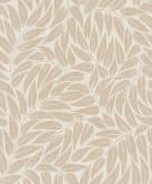 Vliestapete Blätter Floral Natur matt in Beige Braun 