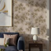 Vliestapete Blumen, Beton Floral Natur matt in Beige  