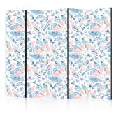 Paravent, Raumteiler freistehend, Trennwand - Fish in Aztec Style in Pastel Color Shades 
