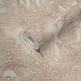 Vintage Barock Tapete Beige, Grau, Rotbraun - Vliestapete mit Ornamenten 