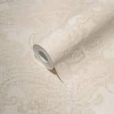 Tapete Barock Vintage Vliestapete Weiß, Creme Grau - Mustertapete mit Ornamenten 